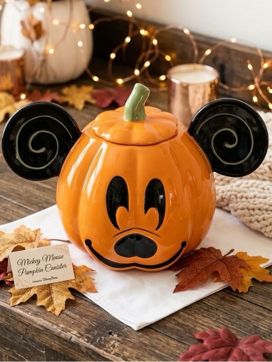 Disney Other - Mickey Mouse pumpkin cookie jar Disney Halloween canister NEW